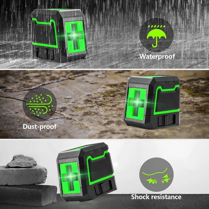 Green Beam Cross Line Laser Level Self Leveling Home DIY Level Water Resist IP54