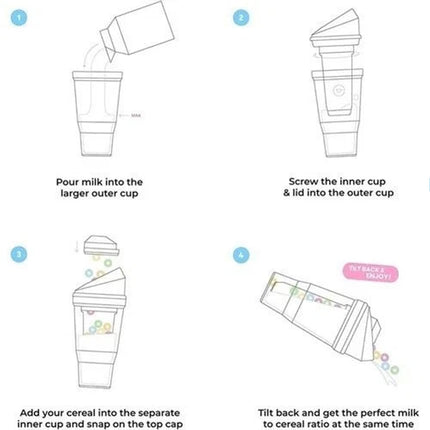 2Pcs Crunch Cup Plastic Cereal Cup Leak-Proof Cereal Tumbler On-the-Go Portable（Yellow And Blue）