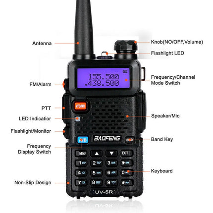 LCD Long Range UHF with Headsets USB Rechargeable