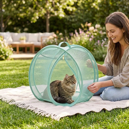 Rolling Cat Hamster Ball for Outside,Pop Up Catio Outdoor Cat Enclosure 27inch
