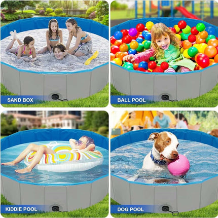 160Cm Pet Dog Swimming Pool Portable Bathtub Shower Washing Folding Outdoor XL