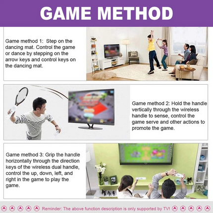 Double Dance Mat Non-Slip Wireless Dancing Step Pad Interactive Music Game