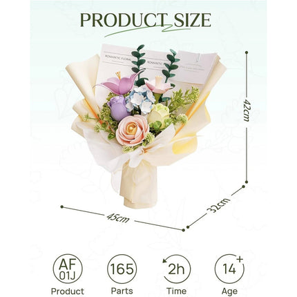 Spring Time Bouquet 3D Puzzle Flowers DIY 3D Building Model Kit Home Decor