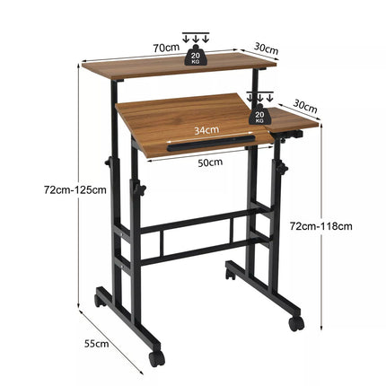 Mobile Laptop Desk Portable Computer Table Adjustable Stand Desks Bed