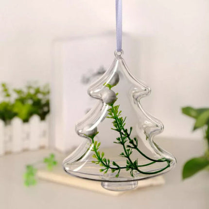 10x Christmas Ball Fillable Plastic Baubles Clear Xmas Tree Decor Ornament 10CM