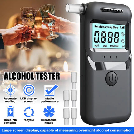 Police LCD Digital Breath Alcohol Analyzer Tester Breathalyzer Test Detector