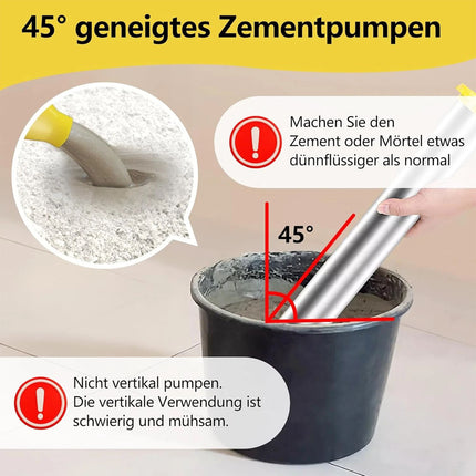 Stainless Steel Grouting Gun With 5 Nozzles Mortar Pump 45 Degree Tilt Design