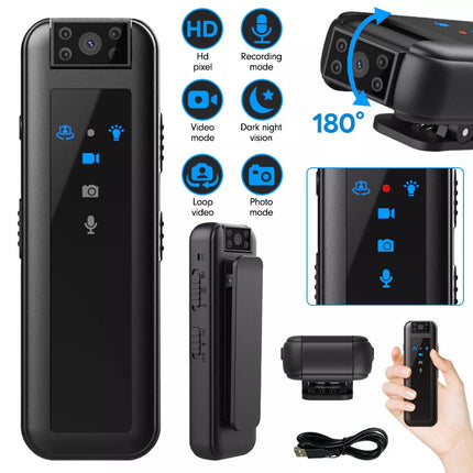 1080P HD Sport Camera Body Cam Mini Wearable Video Recorder For Personal Police