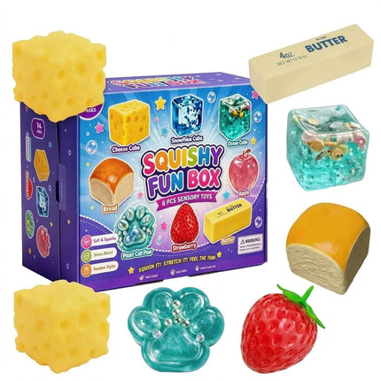 8-Piece Set Squish Box Malt Sugar Stress Relief Fidget Toys Christmas Gift