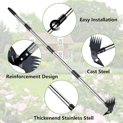 59" Manual Weed Remover Tool 2 in 1 Hand Weed Rake and Garden Hoe for Gardening