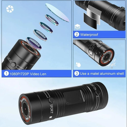 1080P HD WiFi Sports Action Camera for Cycling & Outdoor Activities, Compact Portable Video Camera