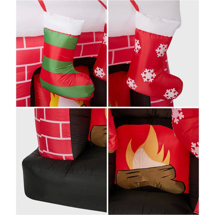 1.5M Christmas Inflatable Fireplace LED Light Indoor Outdoor Decor