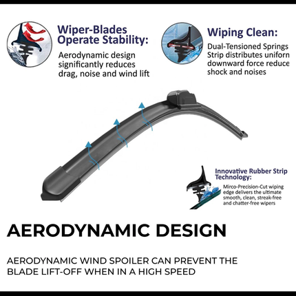 Aero Wiper Blades for Tesla Model Y 2021 - 2024 Front Pair 26" + 20" Replacement