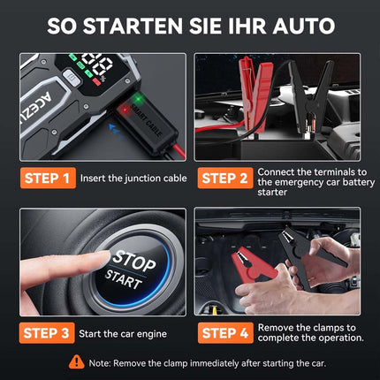 7000A Car Jump Starter Power Bank Pack Battery Booster Fast Charger Smart Cable