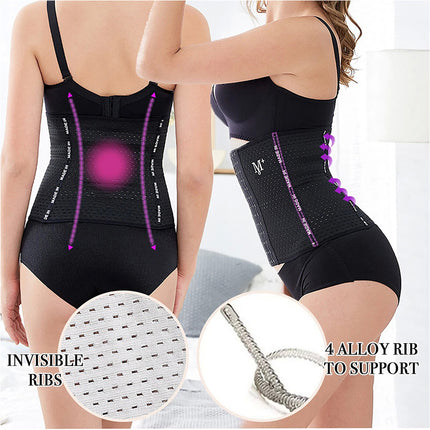 Women's Waist Trainer Cincher Tummy Girdle Belt Body Shaper Slimming Corset Wrap Black