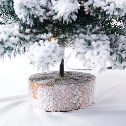 Tabletop Small Christmas Tree With Snow LED Lights Xmas Ornament Decoration