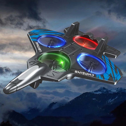 Foam Remote Control Airplane with Light RC Plane 360° Flip Fighter Jet Toy Drone