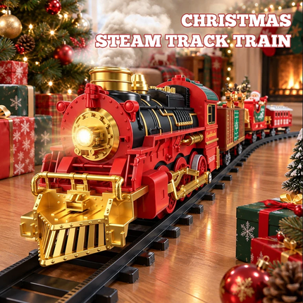 Battery Operated Toy Train With Light & Sound Around Christmas Tree Track Set