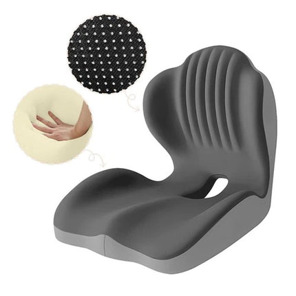 Memory Foam Seat Cushion w/Lumbar Support Pillow for Back & Sciatica Pain Relief