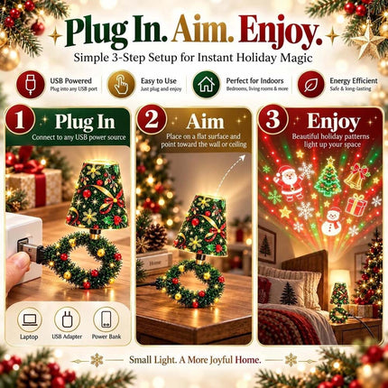 Christmas Ceiling Projector, DIY Tree Lamp Kit, 6 Film Discs, USB Powered