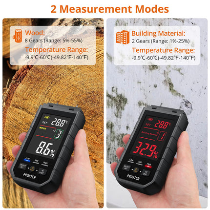 Digital Wood Moisture Meter Damp Humidity Test Wall Firewood Detector Pin Type