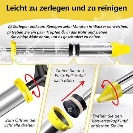 Stainless Steel Grouting Gun With 5 Nozzles Mortar Pump 45 Degree Tilt Design