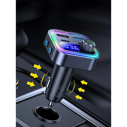 Car Wireless Bluetooth 5.0 FM Transmitter Adapter Type-C PD 66W Fast USB Charger