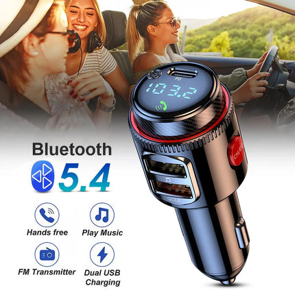 Bluetooth Adapter Car Wireless FM Radio FM Transmitter PD Dual USB Charger MP3