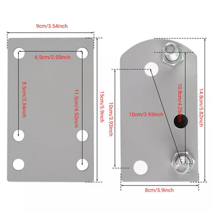 Spare Wheel Carrier Bracket Tyre Holder Trailer Caravan Boat & Pad Lock Silver