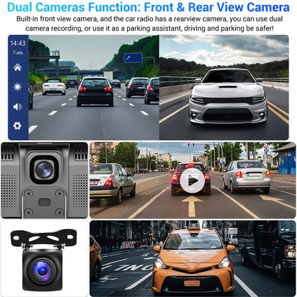 4K 10.26'' Touch Dash Camera Cam Dual Car Recorder for CarPlay Android Auto OZ