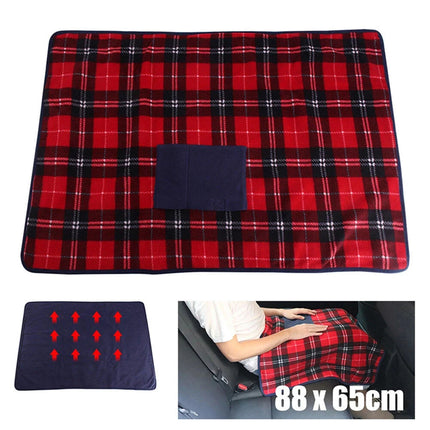 Multifunctional 12V Electric Heated Blanket Car Soft Travel Camping Rug Caravan
