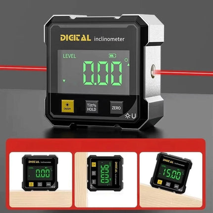 Digital Angle Finder with Electronic Laser, 4-Side  Angle Gauge, Cube