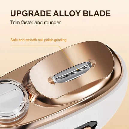Electric Nail Clippers Automatic LED Light Trimmer Toe Cutter USB Rechargeable