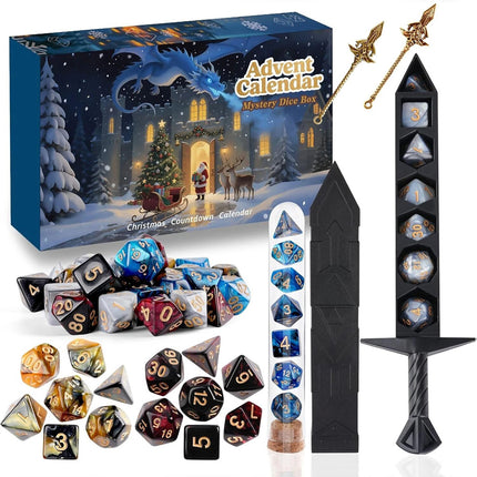 Mystery Dice Set Vacation Advent Calendar 2025 24 Days Surprise Gifts