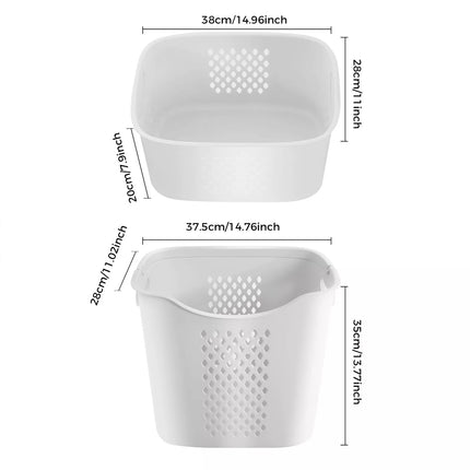 Laundry Basket Clothes Washing Storage Hamper Bin Wheeled Removable 3 Tier Shelf