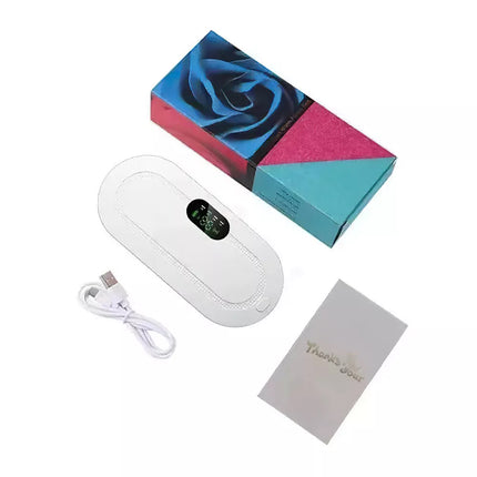 Electric Heating Pad Massage Period Pain Relieve Therapy Menstrual Cramp Belt White