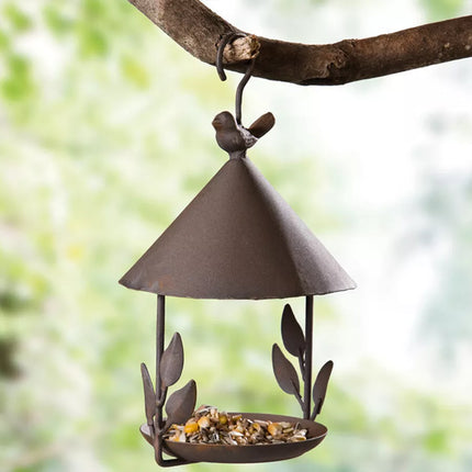 Hanging Bird Feeder Parrot Iron Food Container Wild Seed Outdoor Birdfeeders