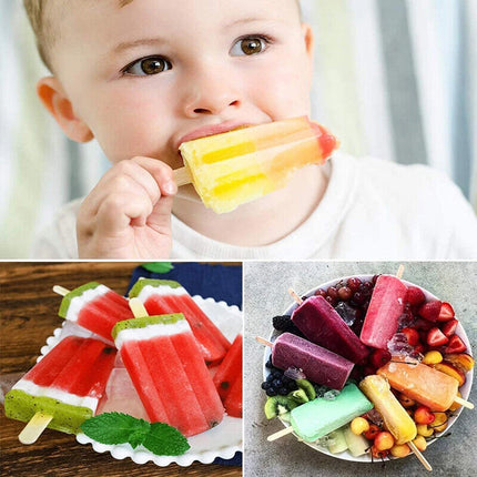 Silicone Ice Mould Cream Block Molds icy Pole Jelly Pop Popsicle Maker 10 Frozen