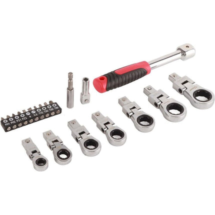 20Ps Ratchet Wrench Set Screwdriver Bit Kit