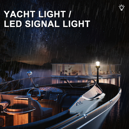 12" Led Anchor Navigation Light White Fold Down Boat Stern Lamp for Fishing Boat