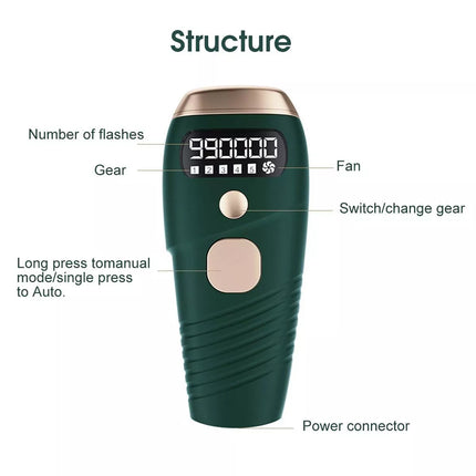 990,000 Laser IPL Permanent Hair Removal Machine Face Body Skin Painless Epilator Beauty Green