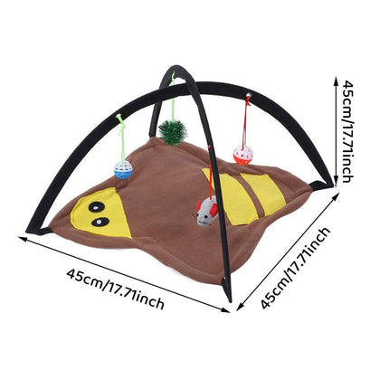 Breathable Pet Hammock Cat Bed with Fun Cartoon Bell Toy Cat Tent Supplies  Little Bee