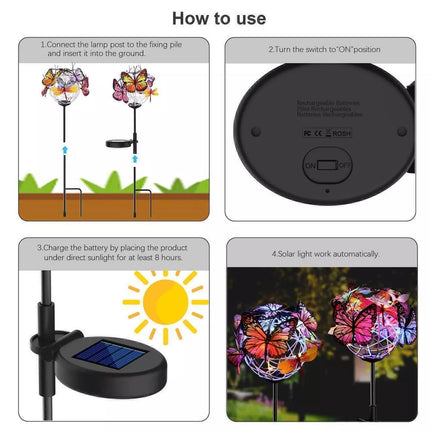 Solar Lights Outdoor Butterfly Lights Garden Decorative Solar Stake Lights Decor