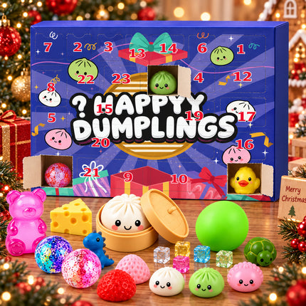 24PCS Christmas Bao Bun Squishy Advent Calendar Mystery Box Slow Rising Fidget Toy Gift Set