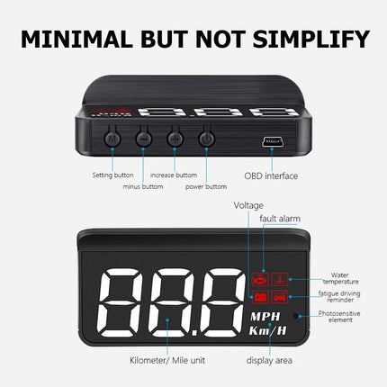 Speedometer Universal Car HUD Digital Head Up Display Speed Control Warning