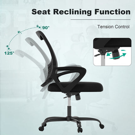 Ergonomic Mesh Office Chair Swivel Height Adjustable Study Home Office Chairs