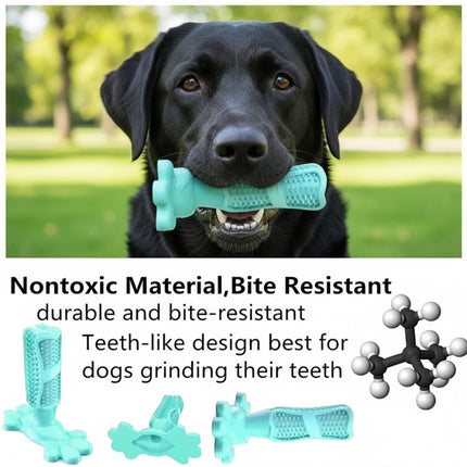 Teal L Size Dog Toothbrush Toy Clean Teeth Brushing Stick Mouth Chewing Dental Care Play Dog