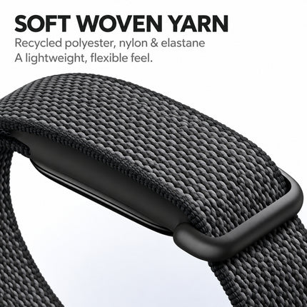 For Google Fitbit Air Performance Loop Band Recycled Polyester Adjustable Strap Black