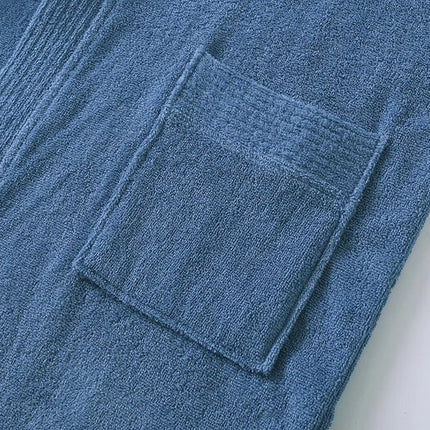 Luxury 100% Cotton Bath Robe Unisex Spa Hotel Soft Absorbent Towelling Blue XL