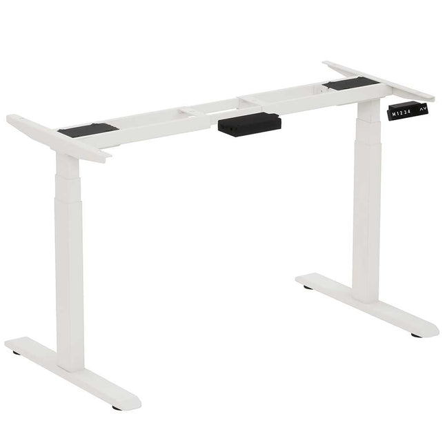 White Standing Desk Sit Stand Motorised Height Adjustable Table Frame Only
